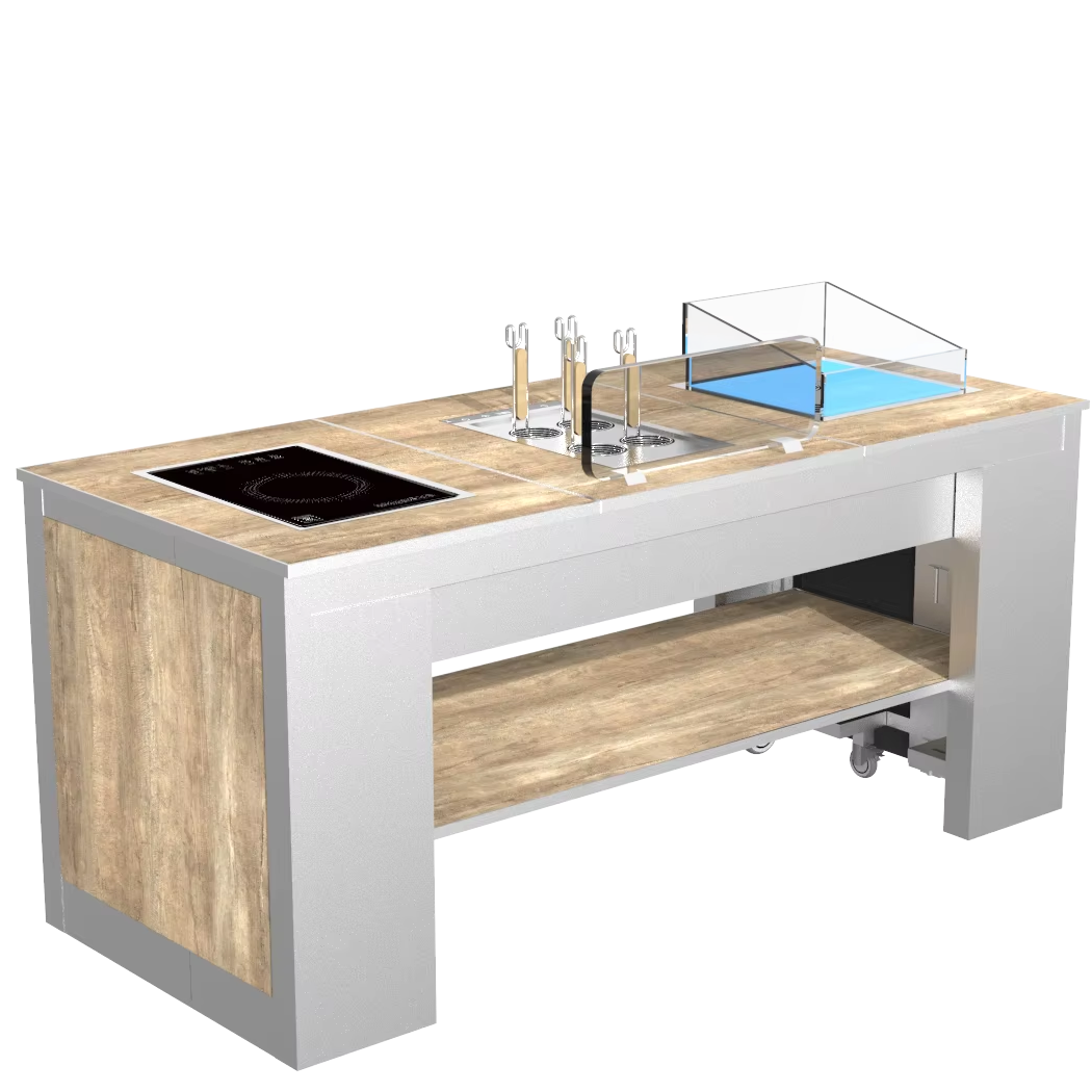 Customization Italian Pasta Table Folding Star Hotel Catering Buffet Live Cooking Stations