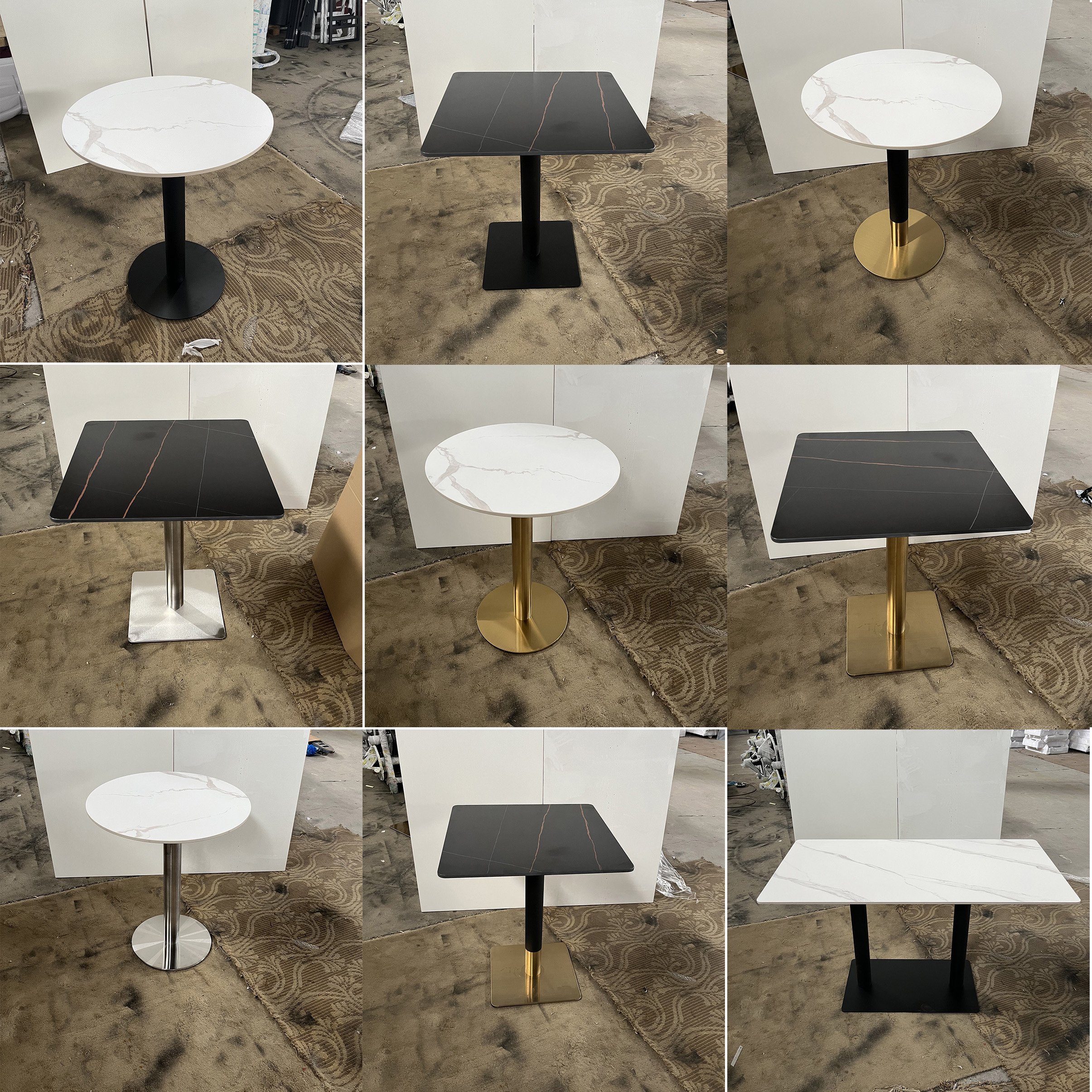Dining Table And Chair Set Luxury Modern Restaurant Home Dining Room Dinning Table Glass Mdf Wooden Top Round Dining Table Set
