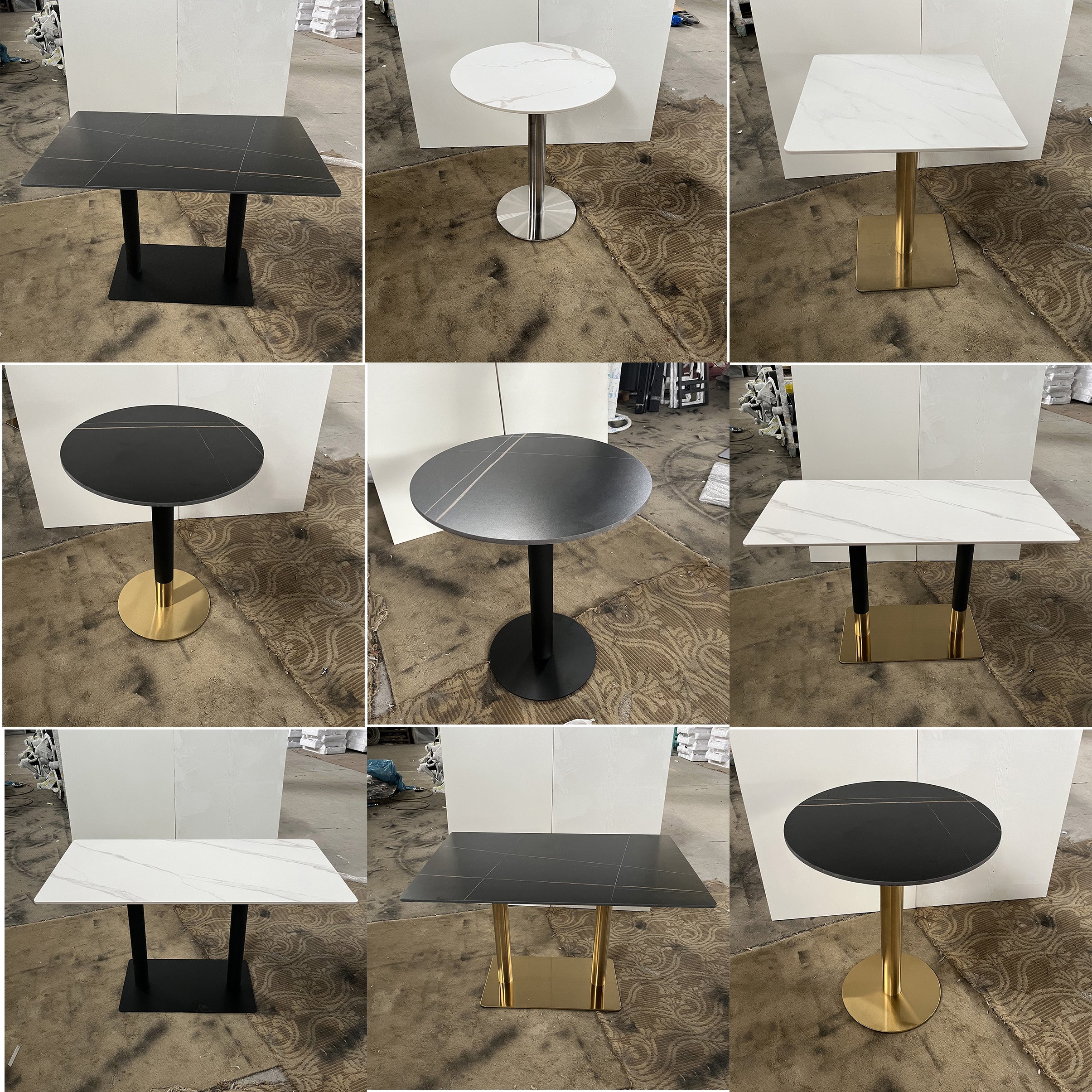 Dining Table And Chair Set Luxury Modern Restaurant Home Dining Room Dinning Table Glass Mdf Wooden Top Round Dining Table Set