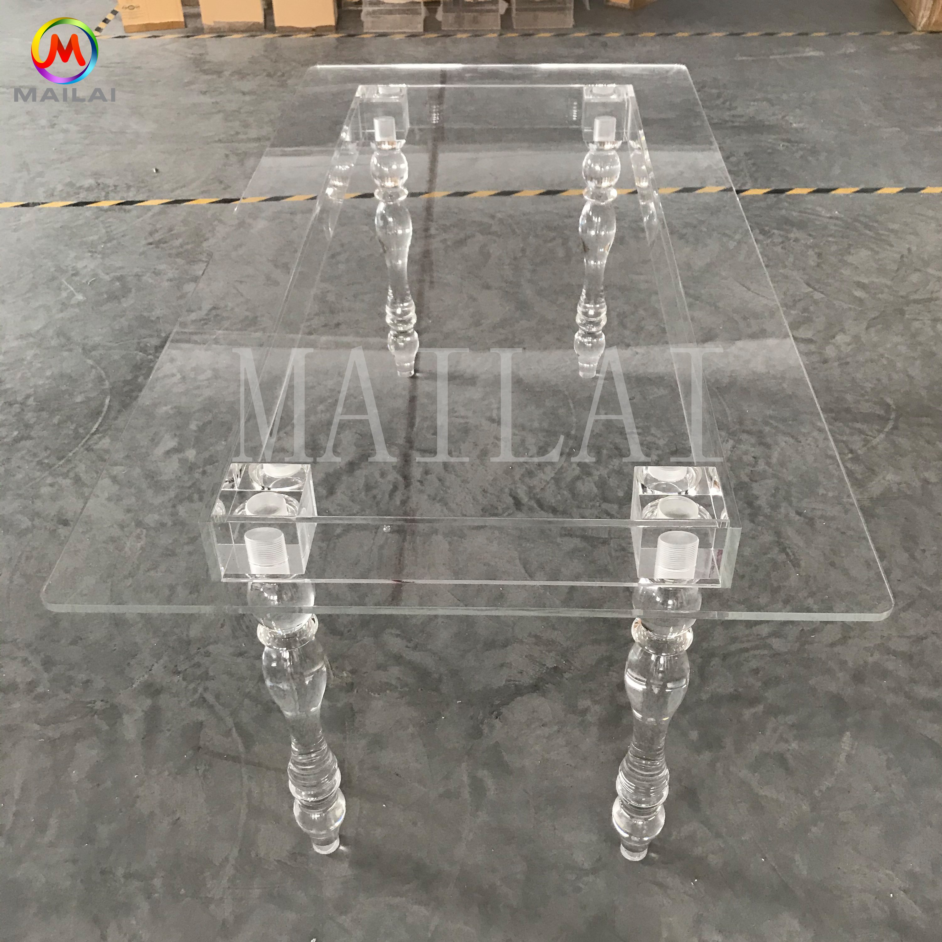 New Clear Acrylic Dining Table For Wedding Event Outdoor Plastic Dining Table