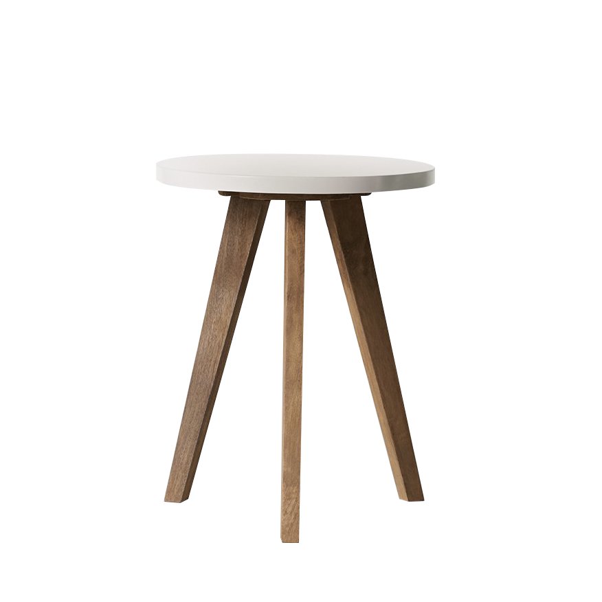 Round Table Side Tables For Living Room and Bedroom Bedside Minimalist Teak Wood Furniture