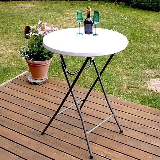 Direct Factory 2ft High Top Bistro Dining Outdoor Events Plastic Folding Round Bar Table for Cocktail