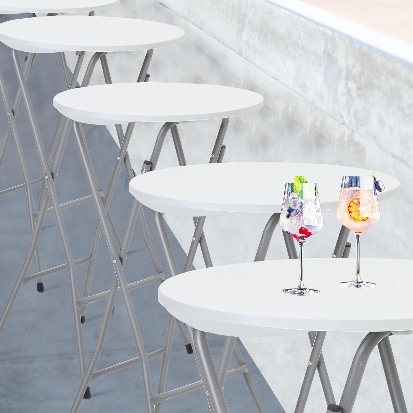 Direct Factory 2ft High Top Bistro Dining Outdoor Events Plastic Folding Round Bar Table for Cocktail