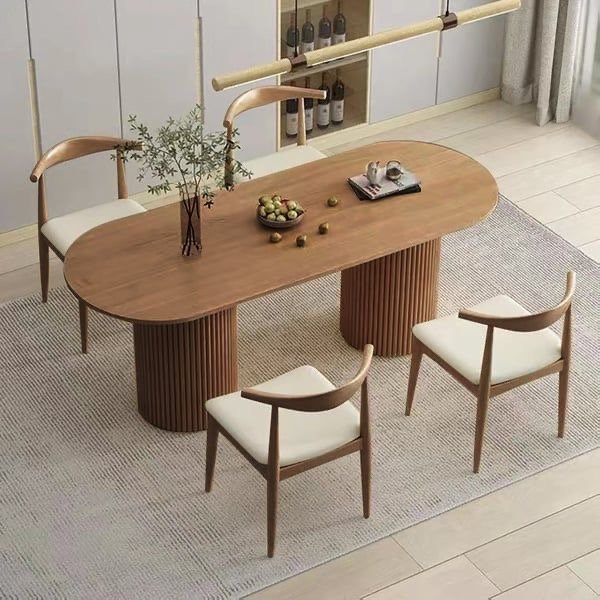 Restaurant Hotel Table Dining Walnut Wooden Dining Table New Model Luxury Table