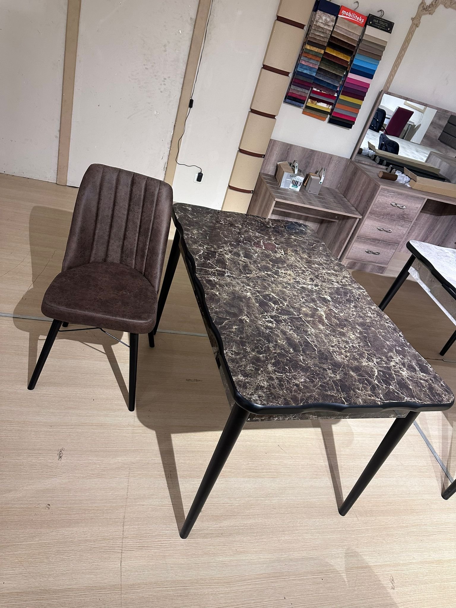 Dining table set with 4/6 chairs marble face kitchen table 2024 design affordable Wholesale prices direct from factory