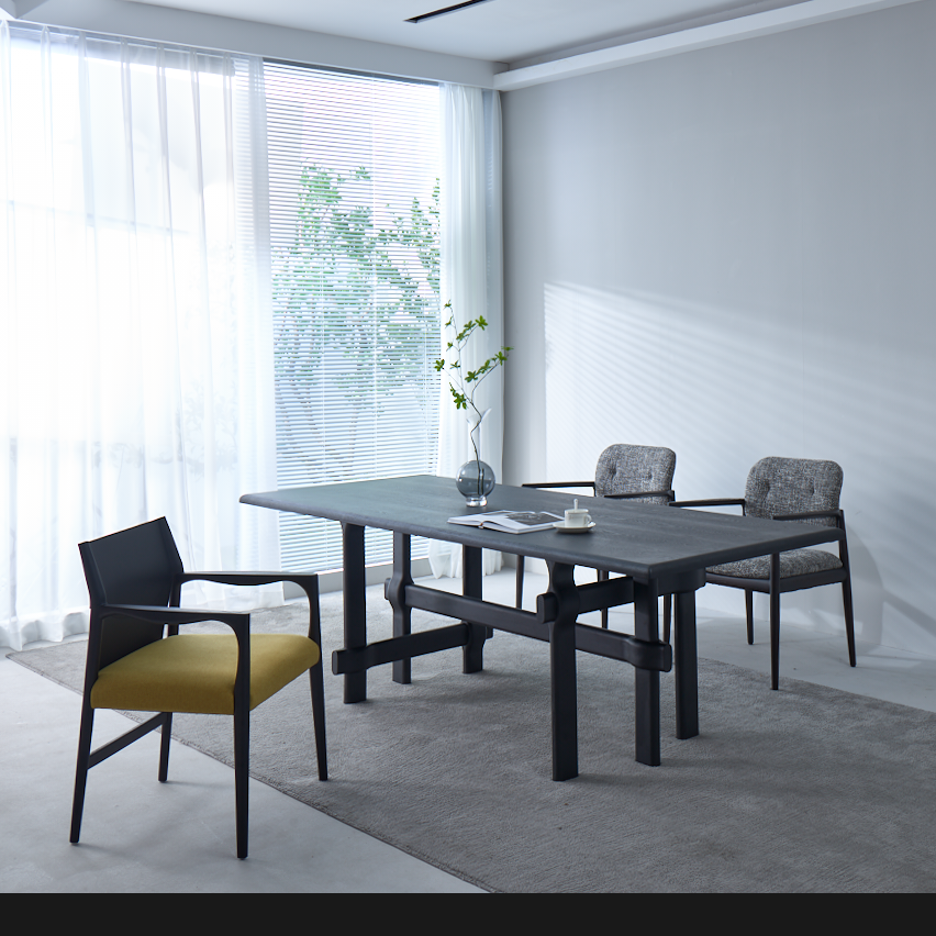 Elegant Solid Oak Dining Table Set Modern Luxury Design for Home Office Hotel