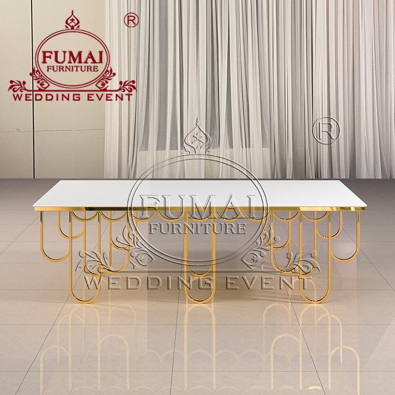 New Design Furniture Metal Legs Base Modern Banquet Wedding Long Dinning Table Set 10 Chairs