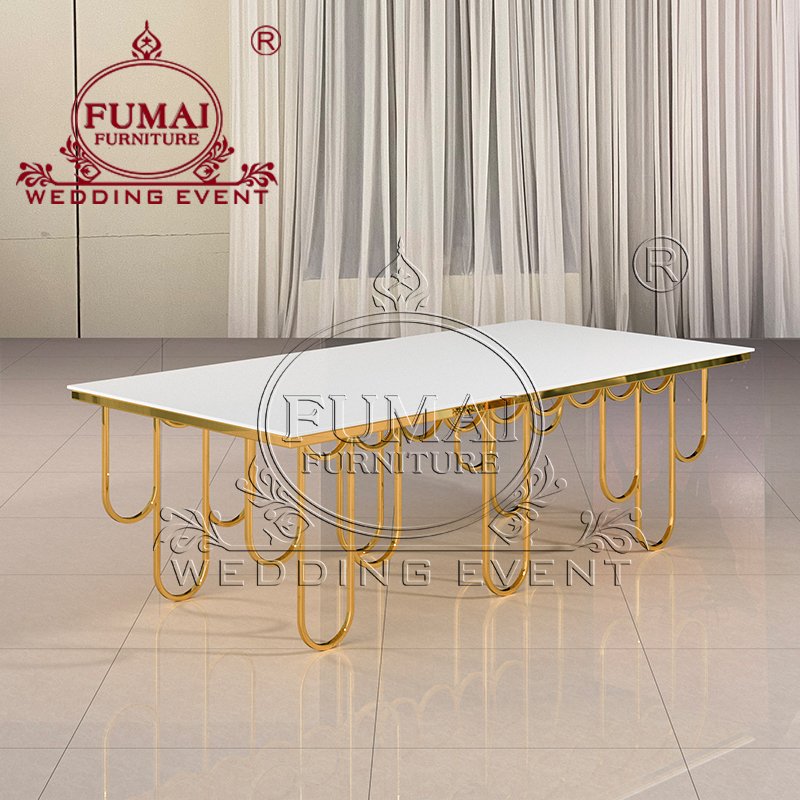 New Design Furniture Metal Legs Base Modern Banquet Wedding Long Dinning Table Set 10 Chairs