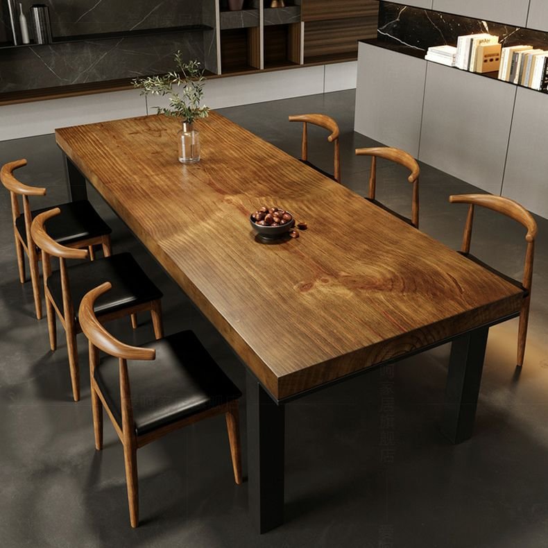 Latest Factory Price Wooden Kitchen Furniture Live Edge Solid Walnut Wood Slab Restaurant Dining Table