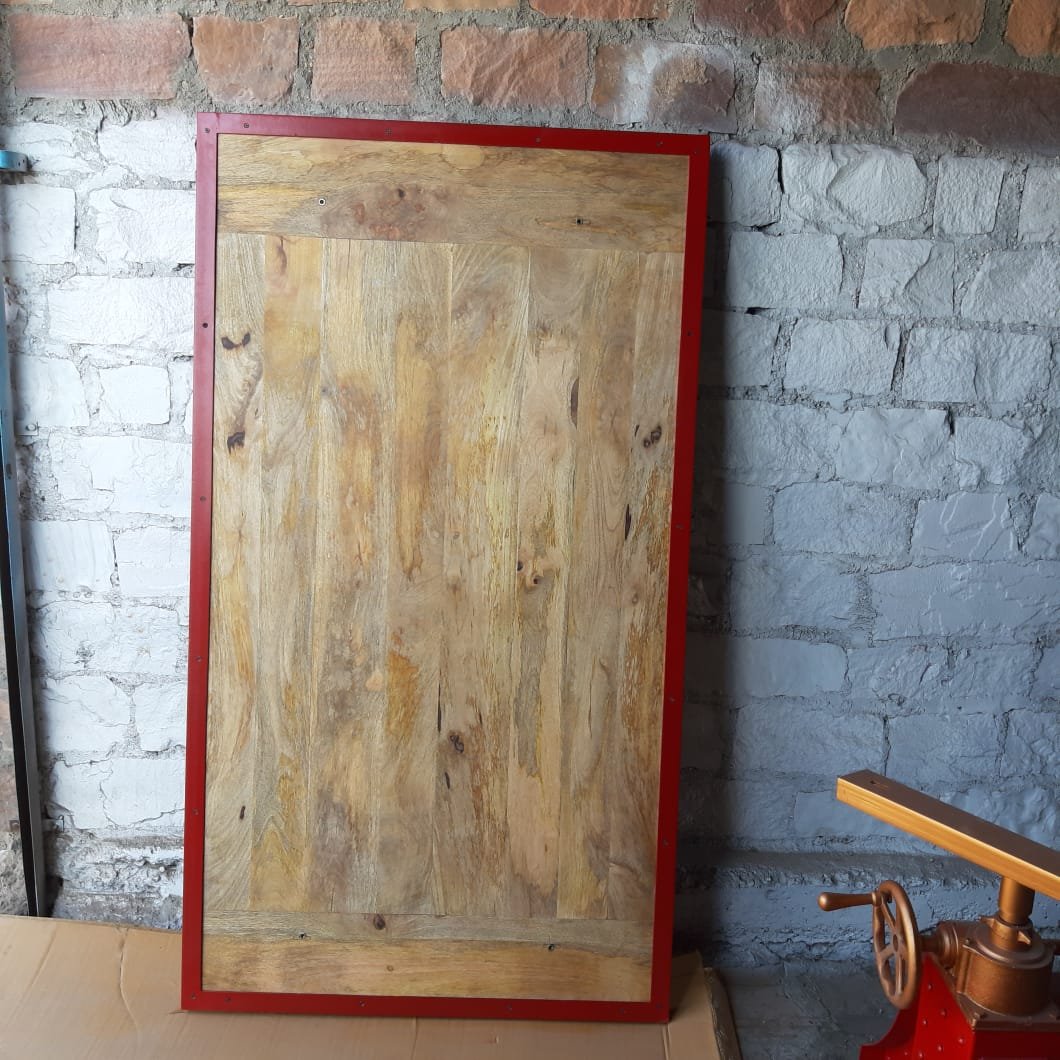 Red Industrial Crank Table