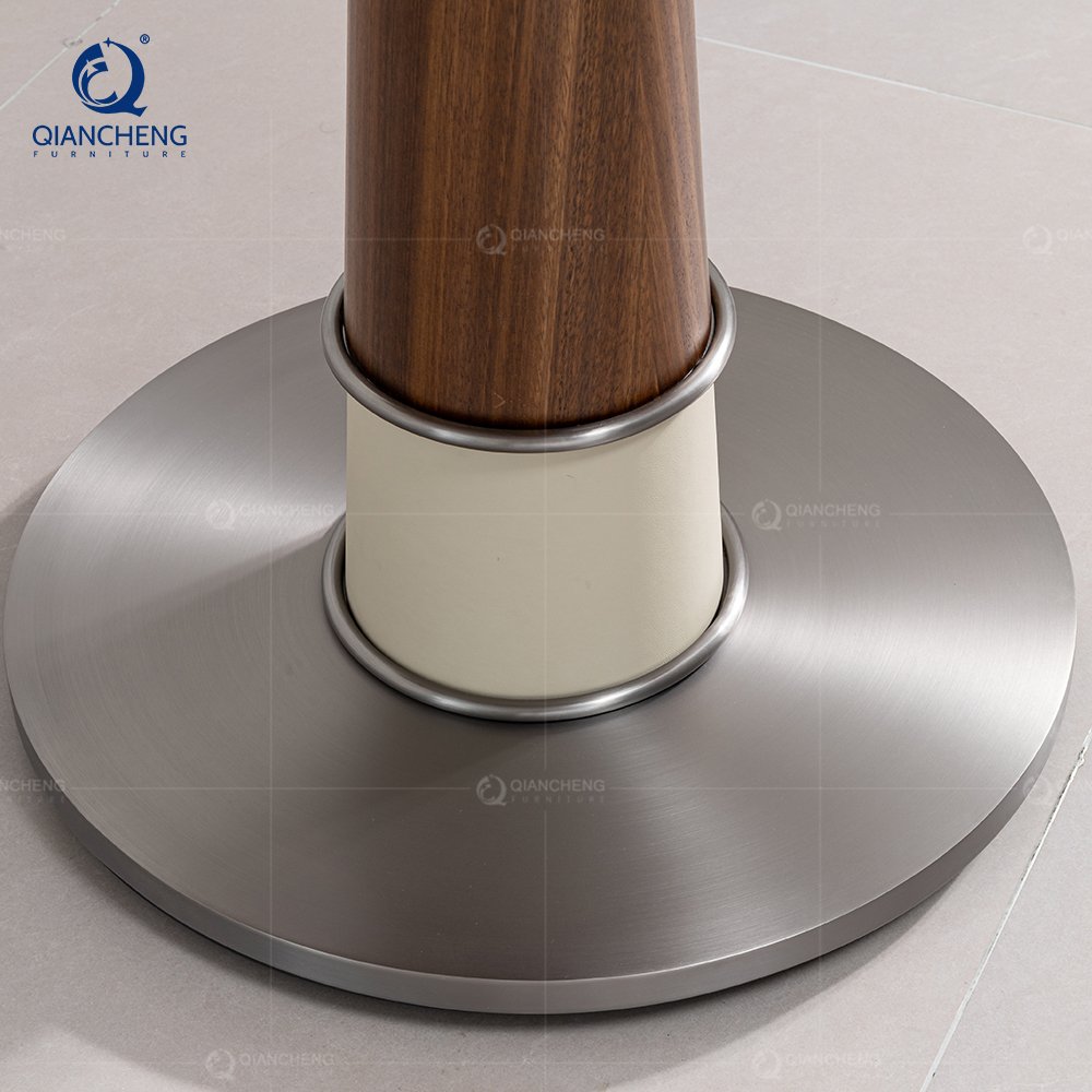 Modern Hotel kitchen round wood dining table design commercial homestay restaurant Cafe coffee shop negotiating table and chair
