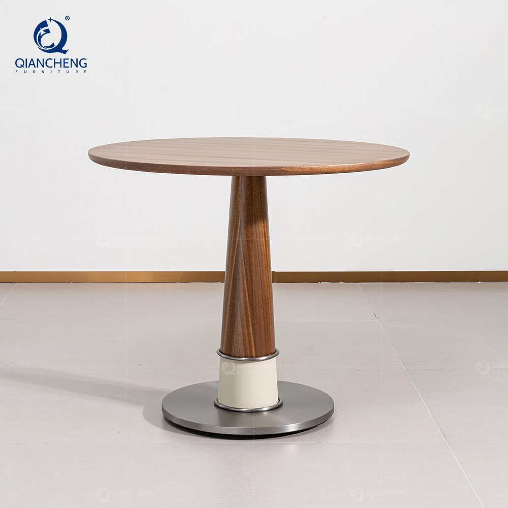 Modern Hotel kitchen round wood dining table design commercial homestay restaurant Cafe coffee shop negotiating table and chair