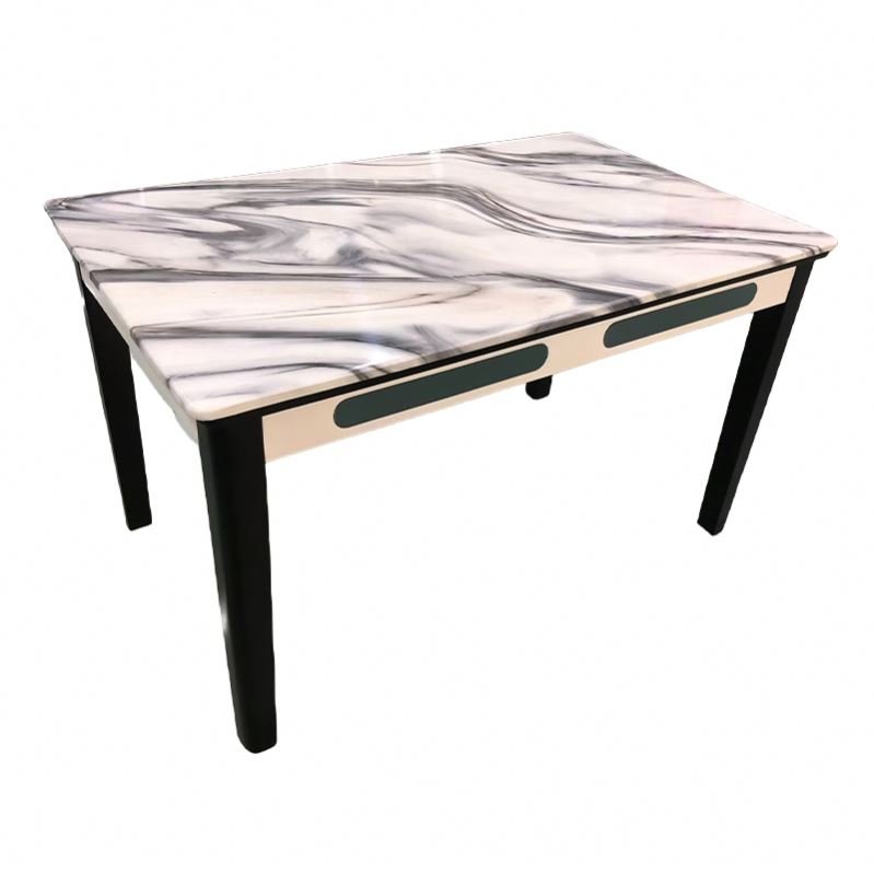 Rectangle Metal Tubes Base Dining Room Italian Luxury Modern White Sintered Stone Dining Table