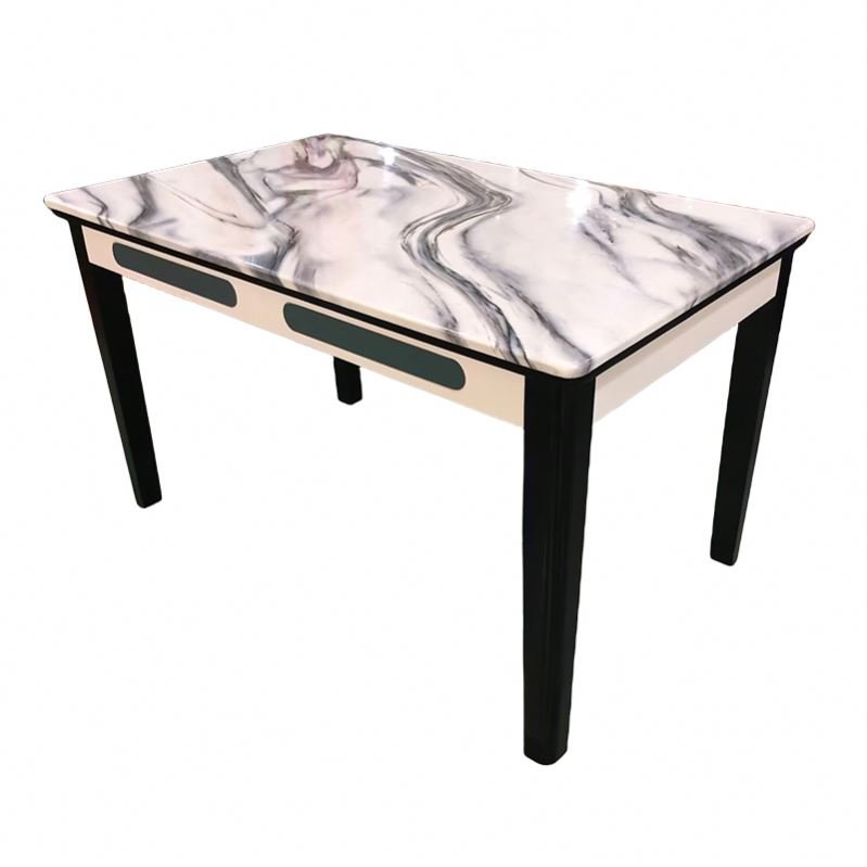 Rectangle Metal Tubes Base Dining Room Italian Luxury Modern White Sintered Stone Dining Table