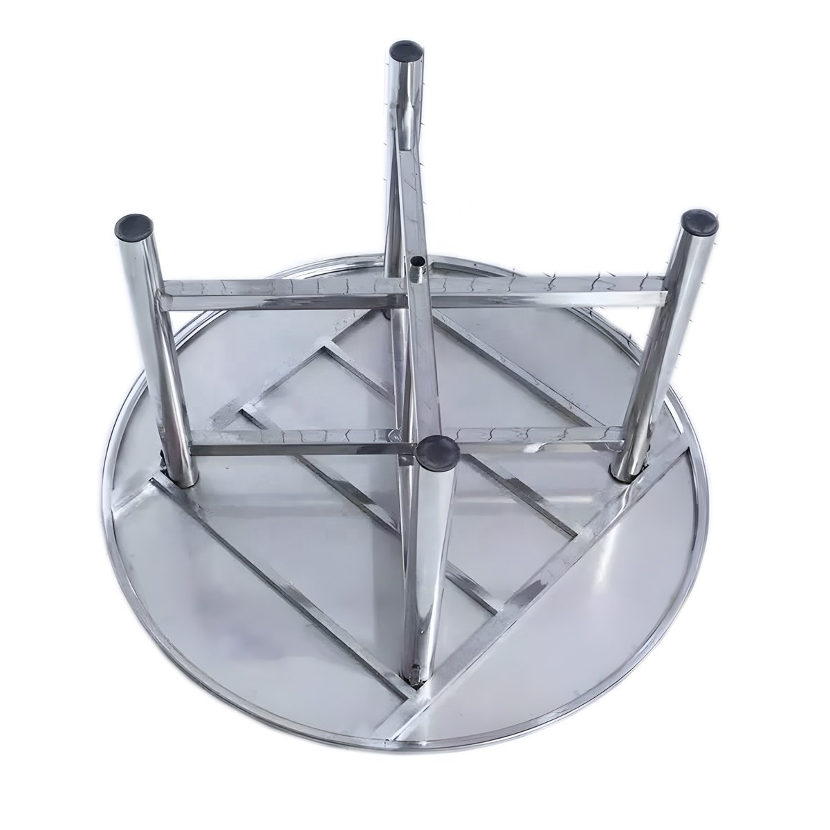 Brushed Stainless Steel Detachable Round Table banquet wedding table hotel furniture folding round turntable tables