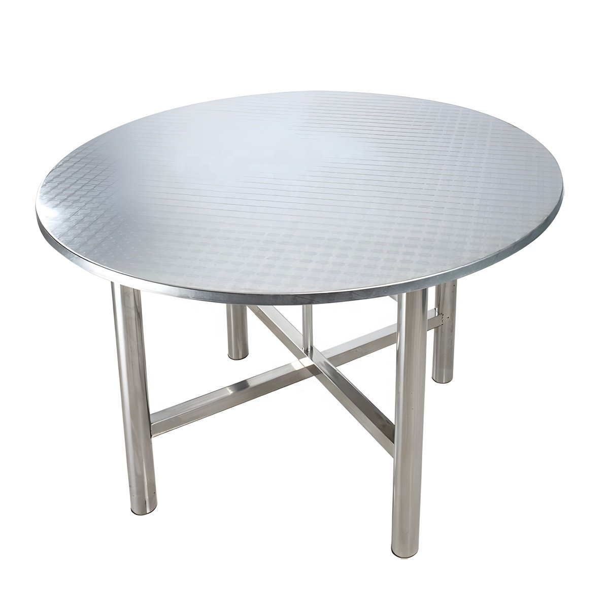 Brushed Stainless Steel Detachable Round Table banquet wedding table hotel furniture folding round turntable tables