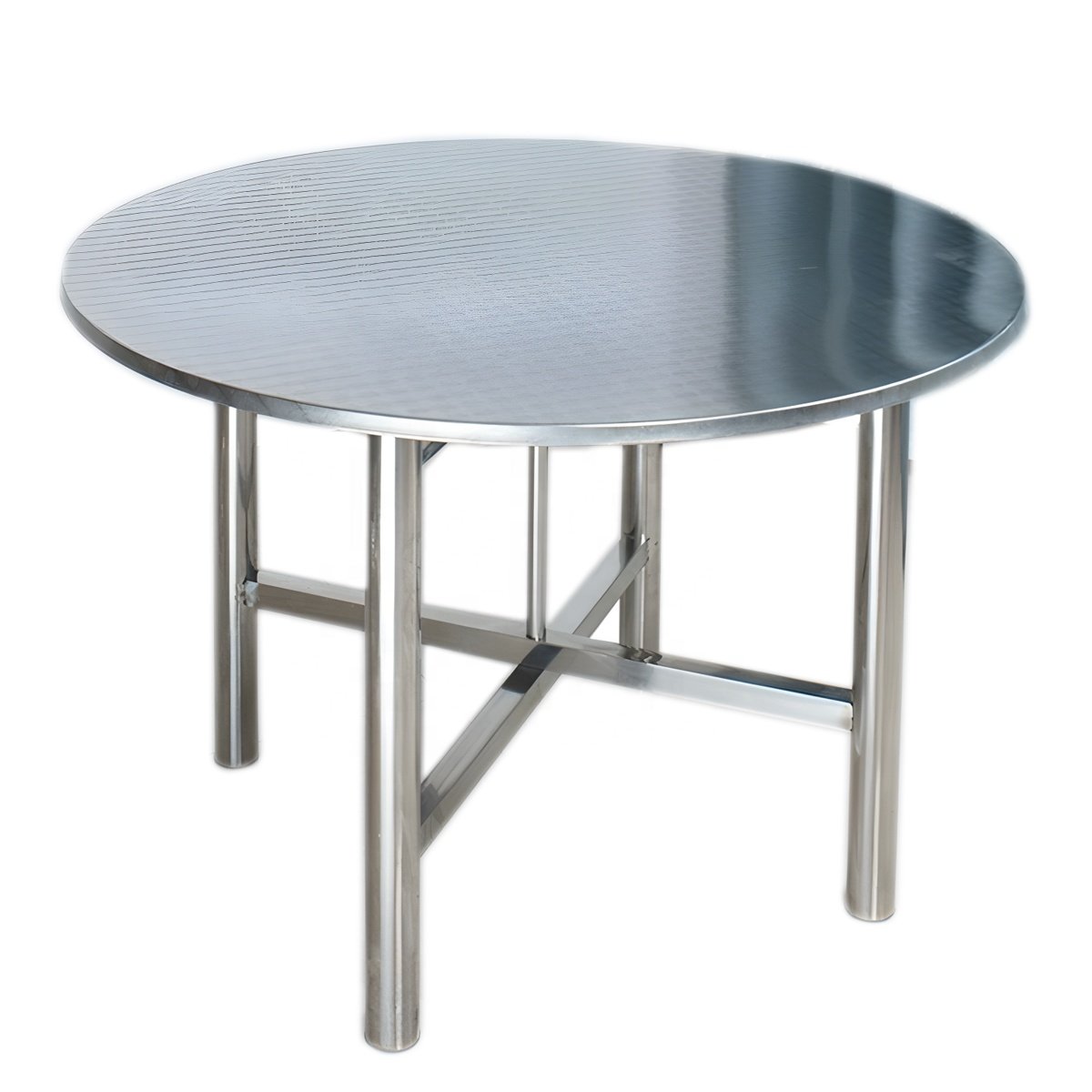 Brushed Stainless Steel Detachable Round Table banquet wedding table hotel furniture folding round turntable tables