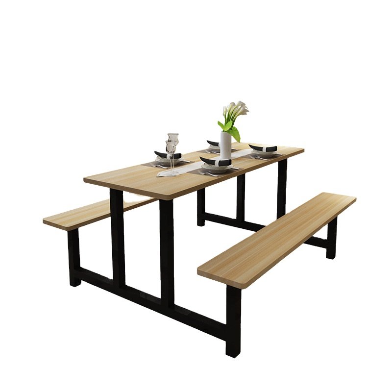 Outdoor waterproof new design high quality dining table and bench indoor canteen cafe furniture