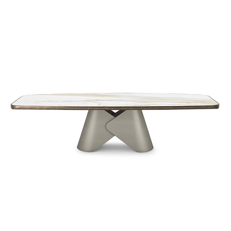 Minimalist Marble Dining Table and Chair Set Perfect Quality Home Furniture with Creative Design Upholstered Fabric
