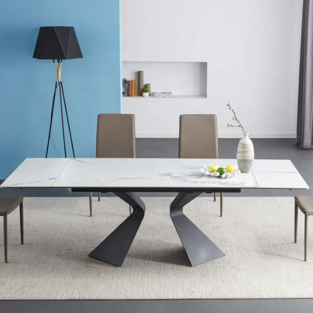 Modern Home Furniture Ceramic Dinner Dinning Room Table Sets 6 Seater Stainless Steel Marble Luxury Dining Table And Chairs
