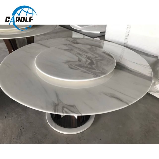 Concrete Dining Room Furniture High Quality Marble Base Round Dining Table For 6 People