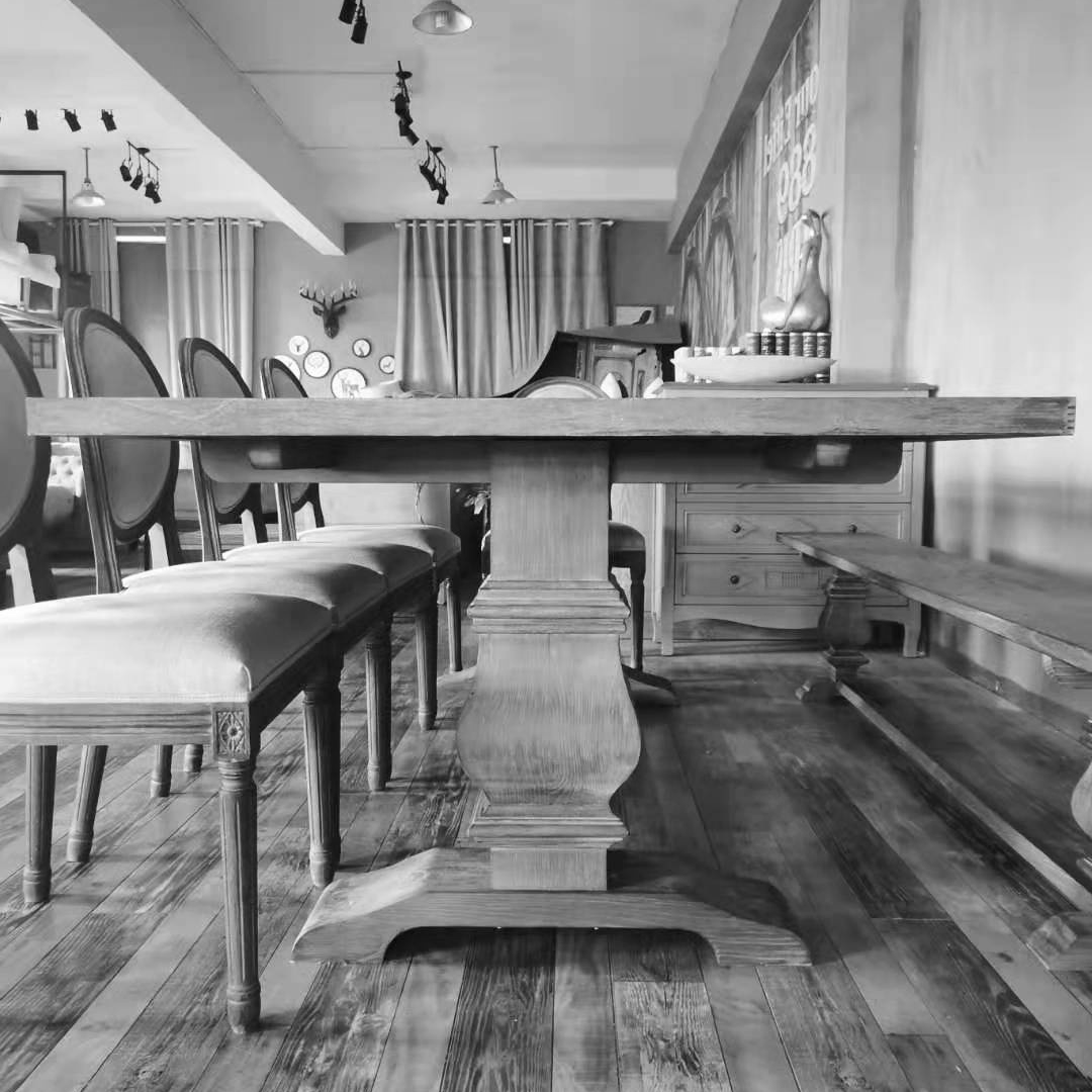 Customizable Solid Wood Dining Table Modern Farmhouse Dining Room Bar Bathroom Workshop Laundry-Versatile Modern Home Furniture