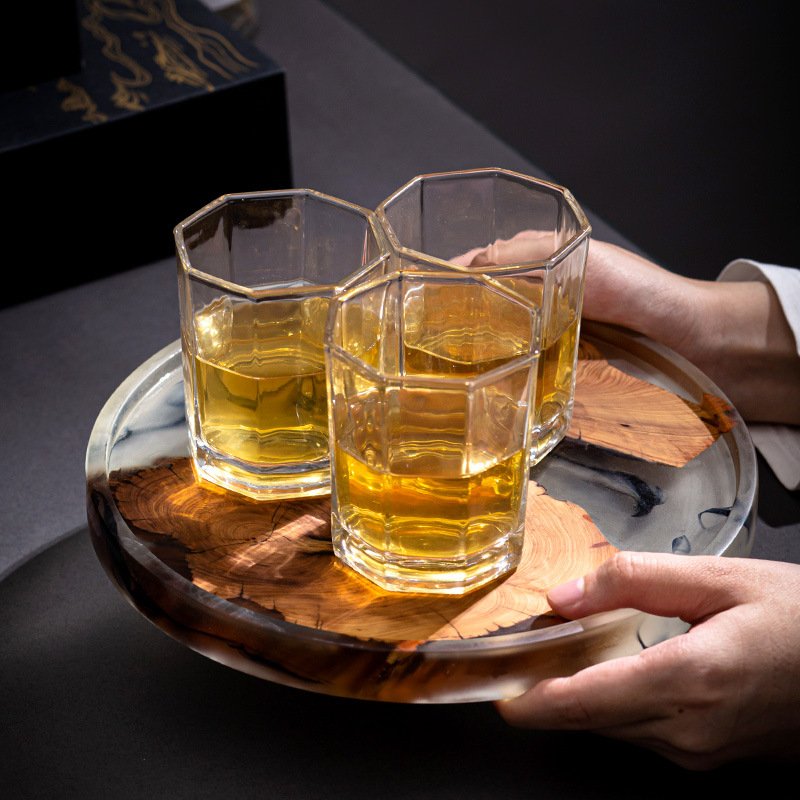 Modern Design Square Round Epoxy Wood Resin Coaster Wood Table Decoration