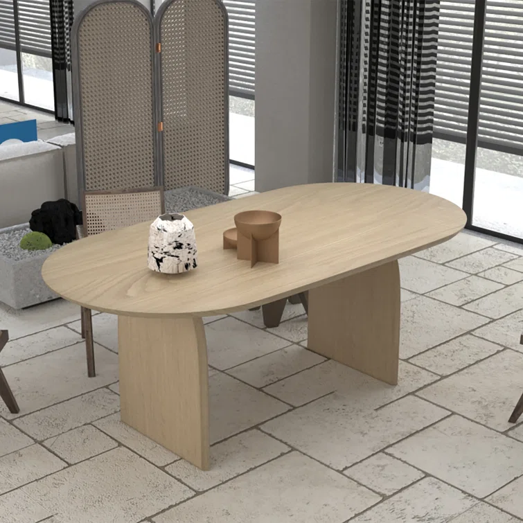 High Quality Simple Mid Century Modern Wood Oval Dining Table for Kitchen,Living Room, Restaurant