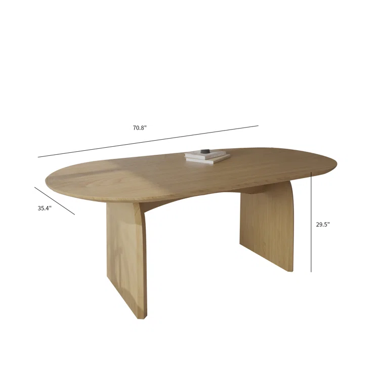 High Quality Simple Mid Century Modern Wood Oval Dining Table for Kitchen,Living Room, Restaurant