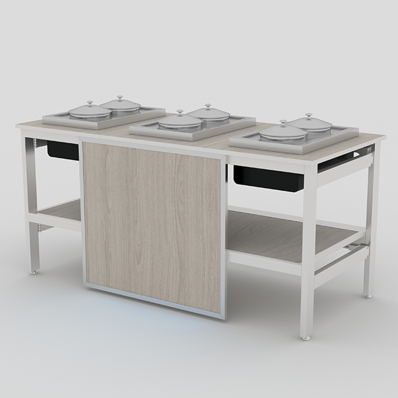 Hot Sale Hotel Furniture Customized Live Cooking Station Aluminum Metal Furniture Foldable Hotel Buffet Table