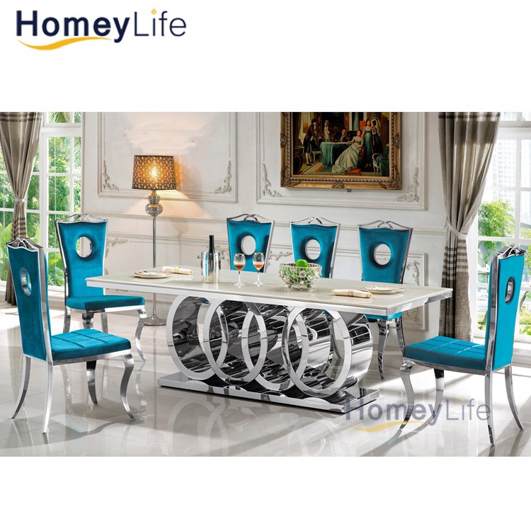 Concrete Living room furniture marble stone restaurant marble dining table marble modern luxury dining table set dining tables
