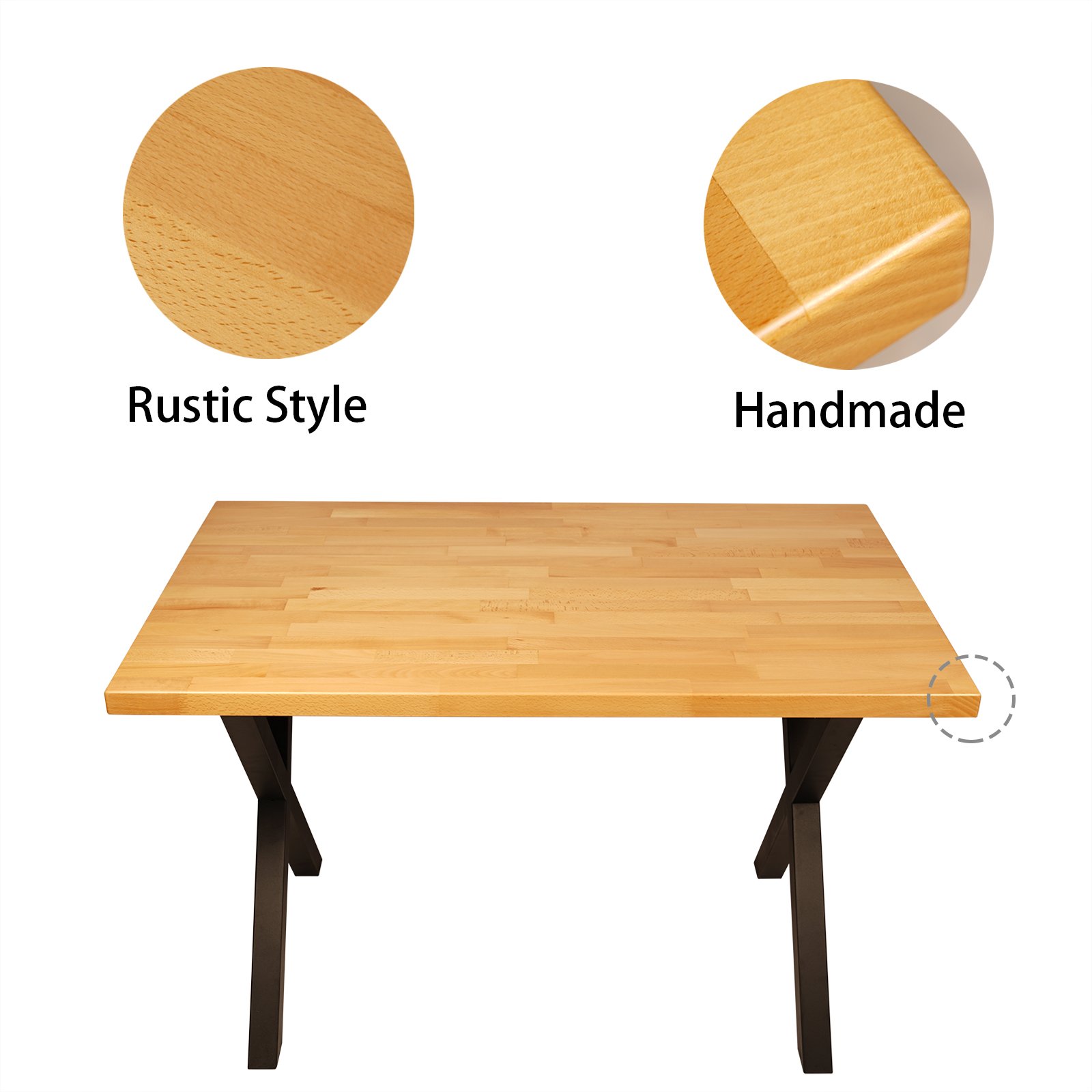 Solid beech wood butcher block style table top Modern finger-jointed solid wood office desk top