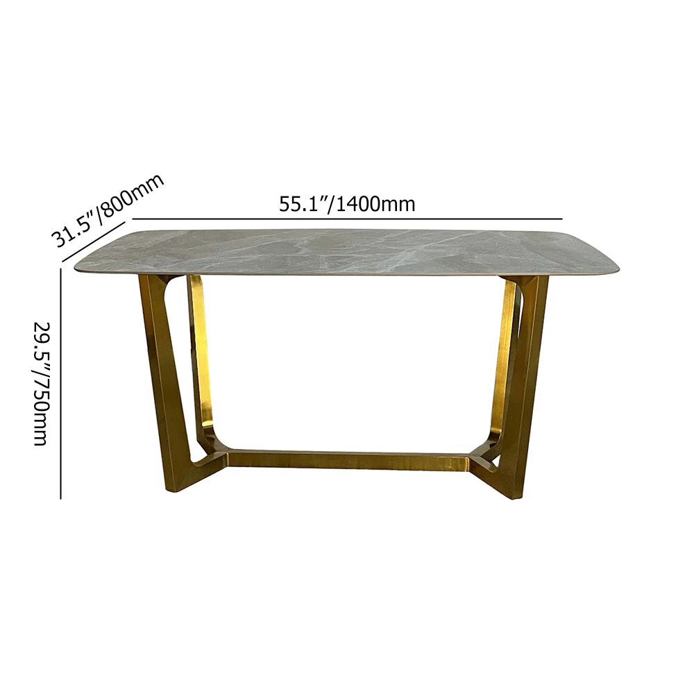 NOVA Nordic Design Sintered Stone Dining Table With Gold Steel Legs Marble Tables Set Hotel Luxury Dining Room Furniture