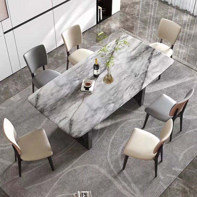 Marble Top Morden Minimalist Dining Table Restaurant Table Dining Room Set Furniture Stone Dining Table