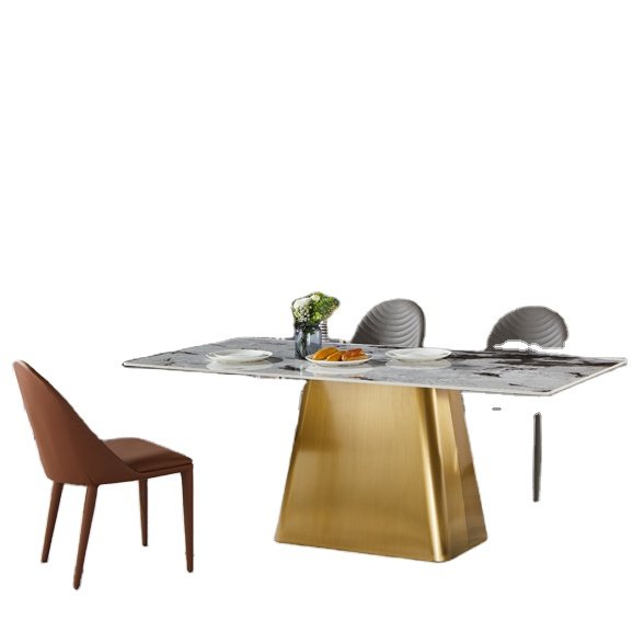 2021 new design modern luxury gold marble dining table
