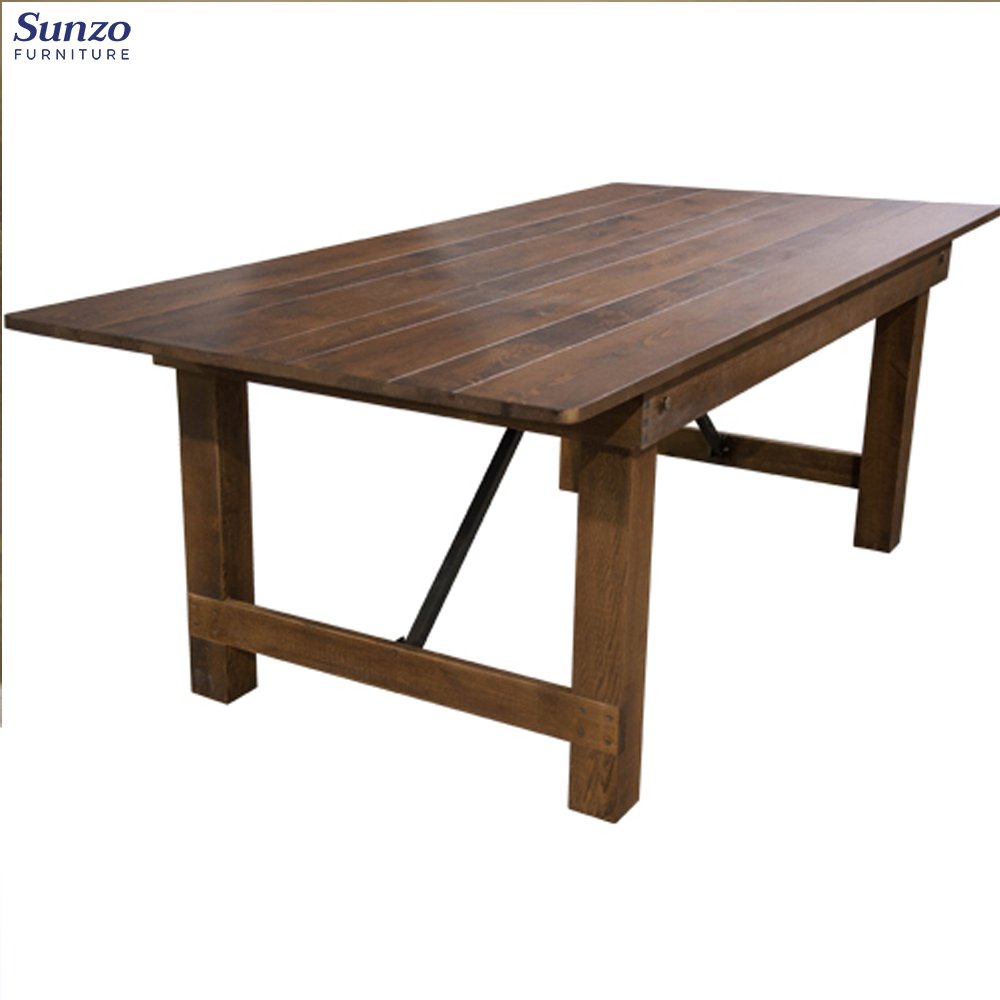 High Quality French Style Vintage Solid Pine Wood Folding Farmhouse Table