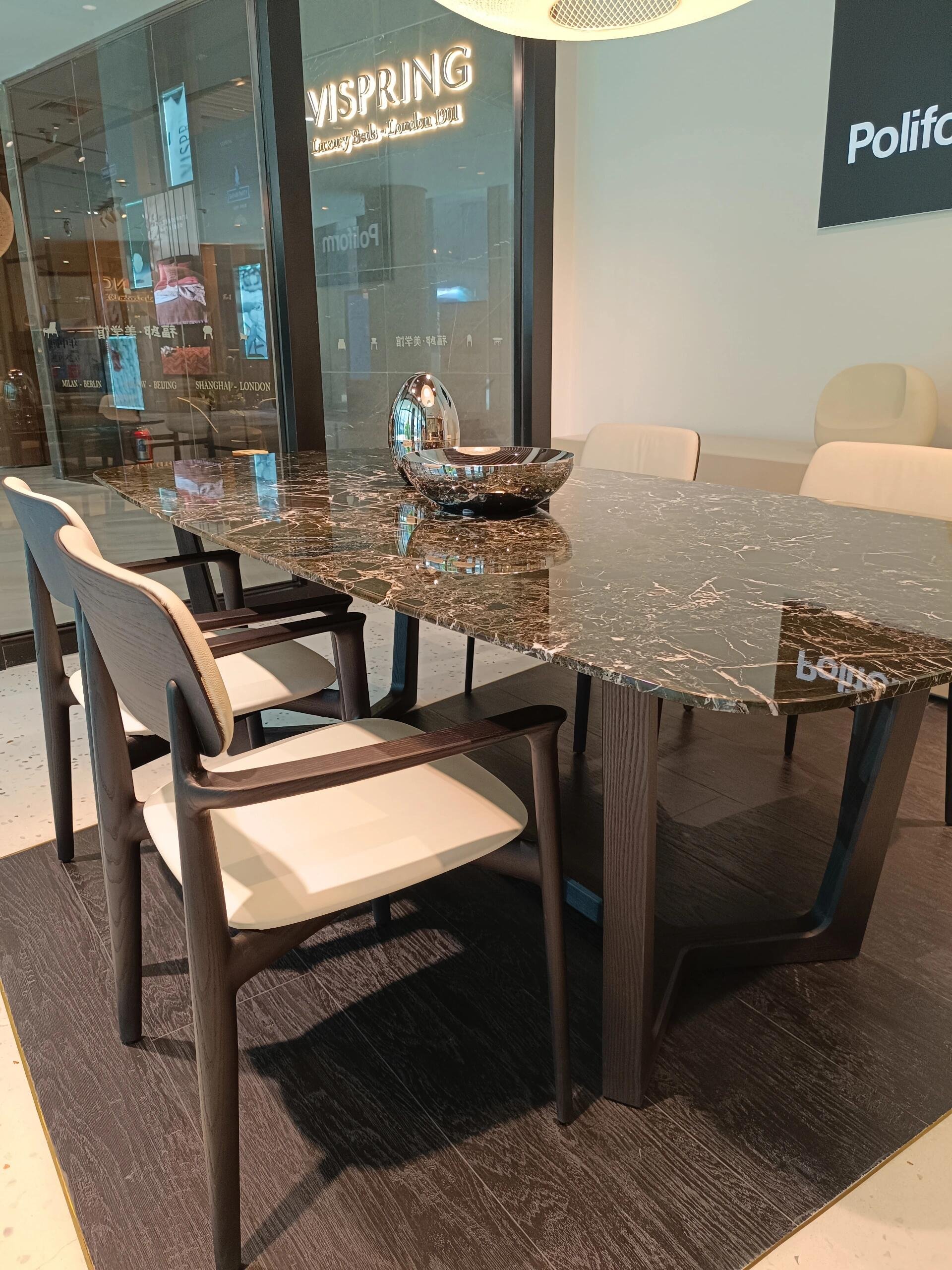 Luxury high-end explosive Italian solid wood tripod marble dining table modern simple designer marble furniture