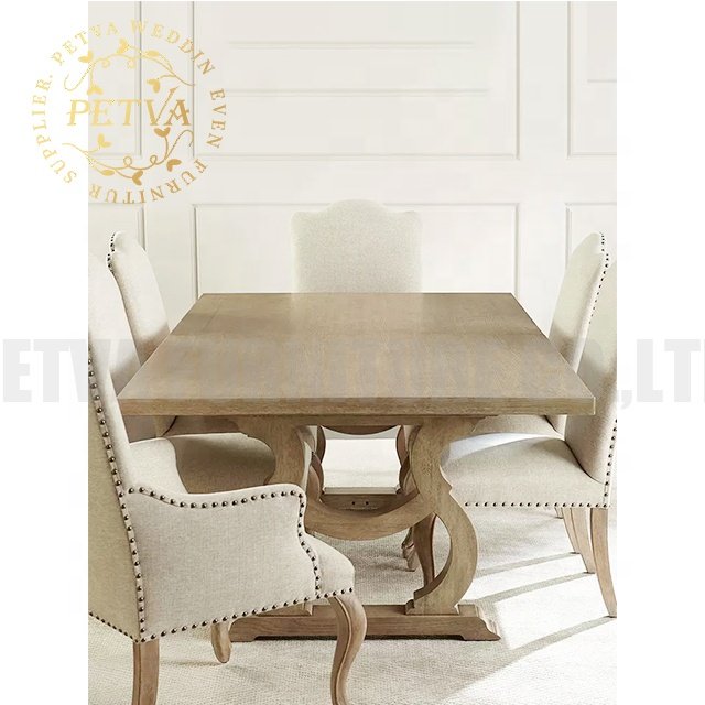 Real teak wood luxury banquet farm wooden tables legs folding for outdoor