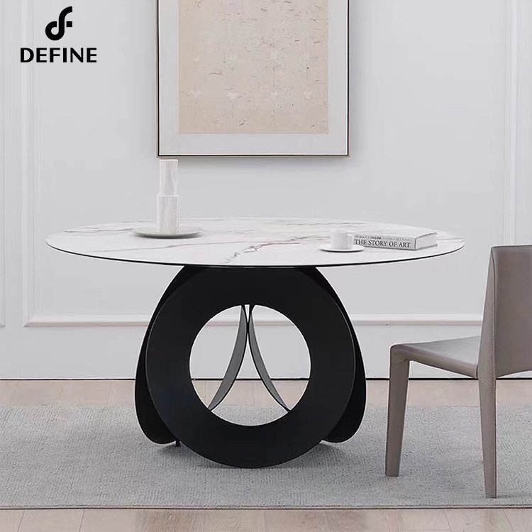 stainless steel dinning table modern dining room set round dining table set 4 chairs