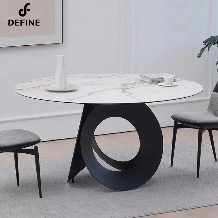 stainless steel dinning table modern dining room set round dining table set 4 chairs