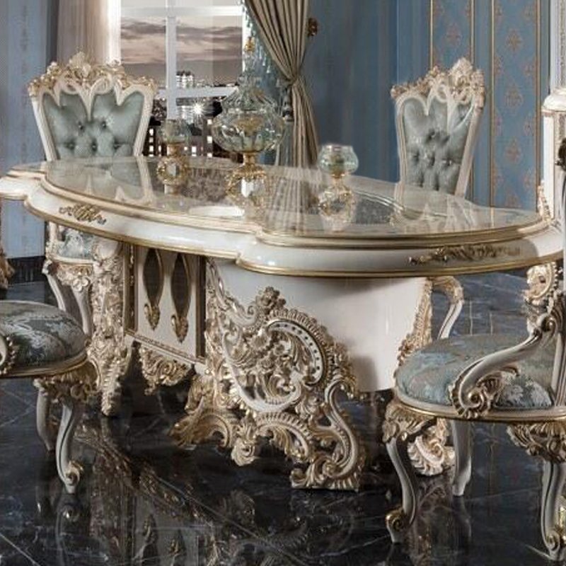 OEM furniture rectangular luxury dining table set 6 8 10 seater size customizable luxury dining table set dining room furniture