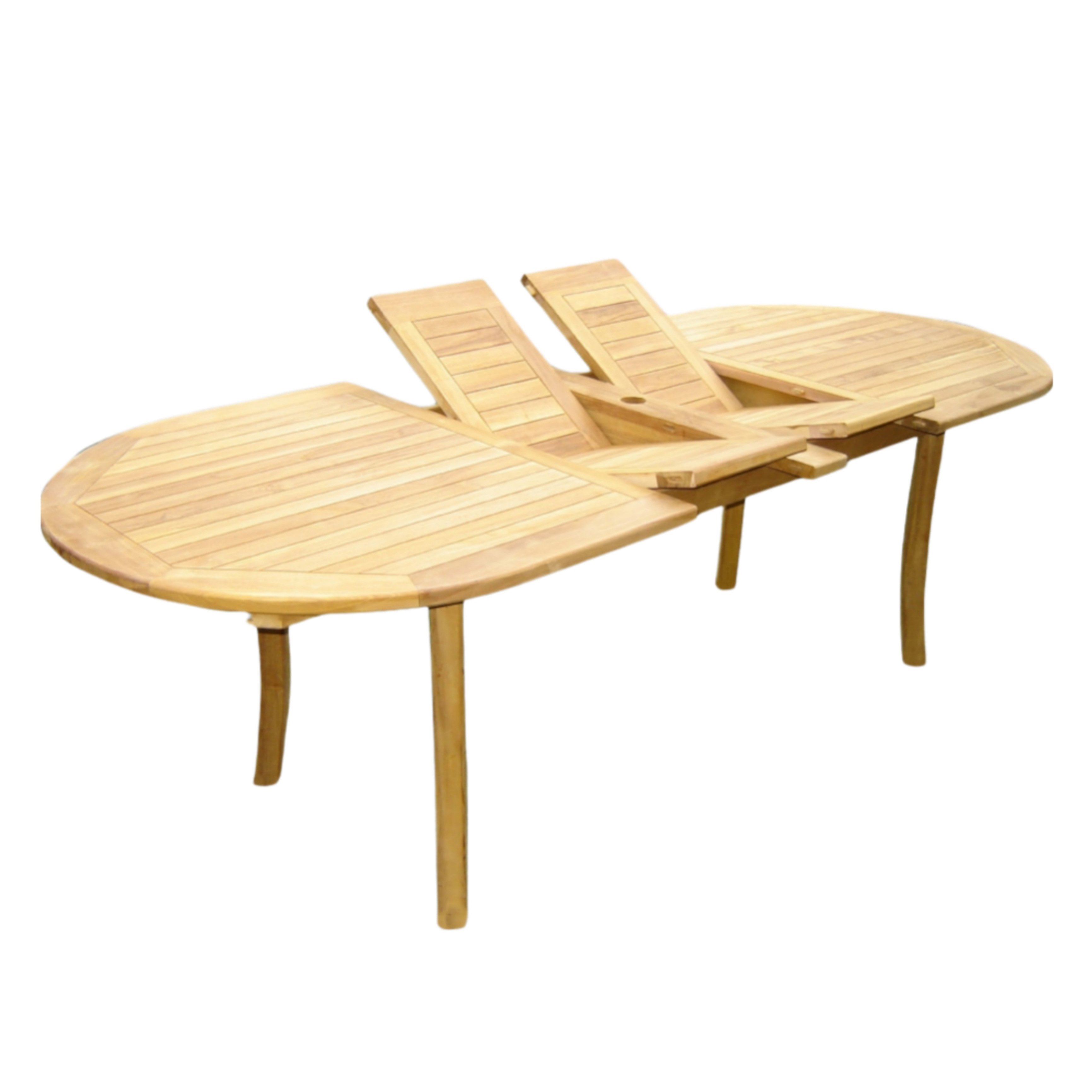 hot sale Double Oval Extension Table 4 Legs solid wood folding table Teak Wood Highest Quality Outdoor Furniture Table