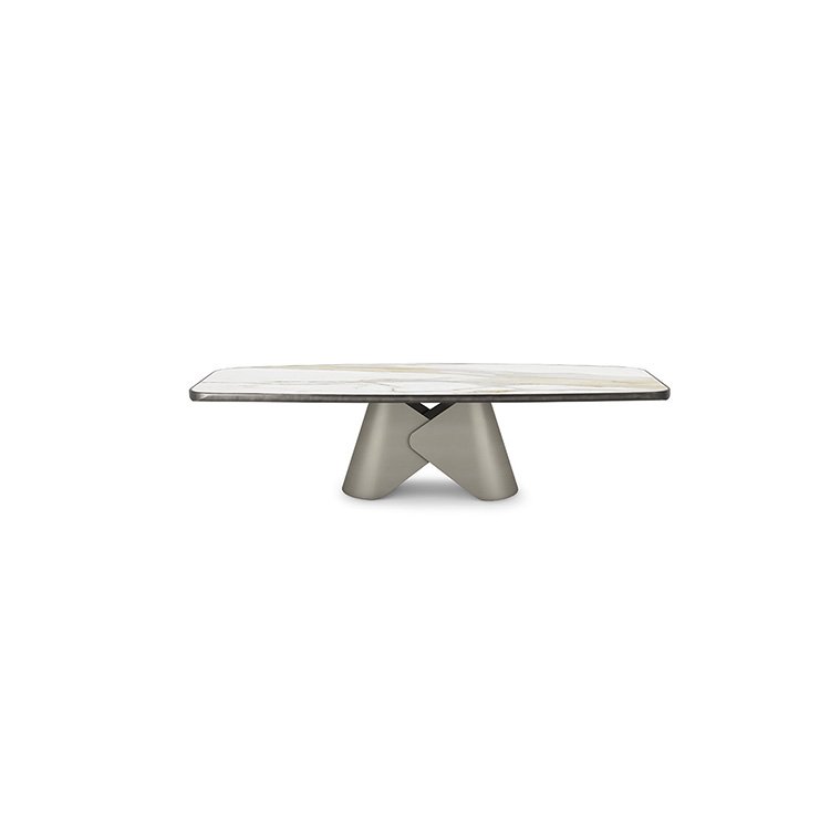 modern dining room furniture metal pedestal dining table set for 6