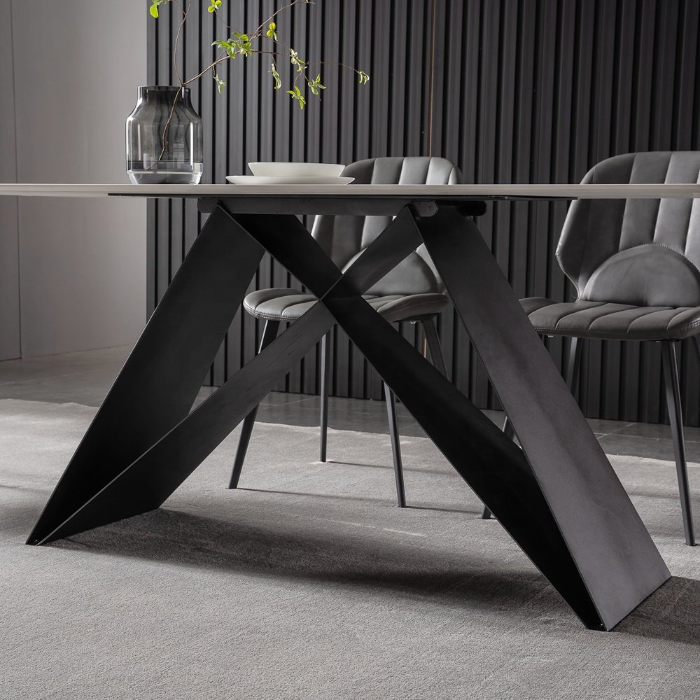 household high quality designer dining table italian modern luxury ceramic marble dining table villa large size dining table set