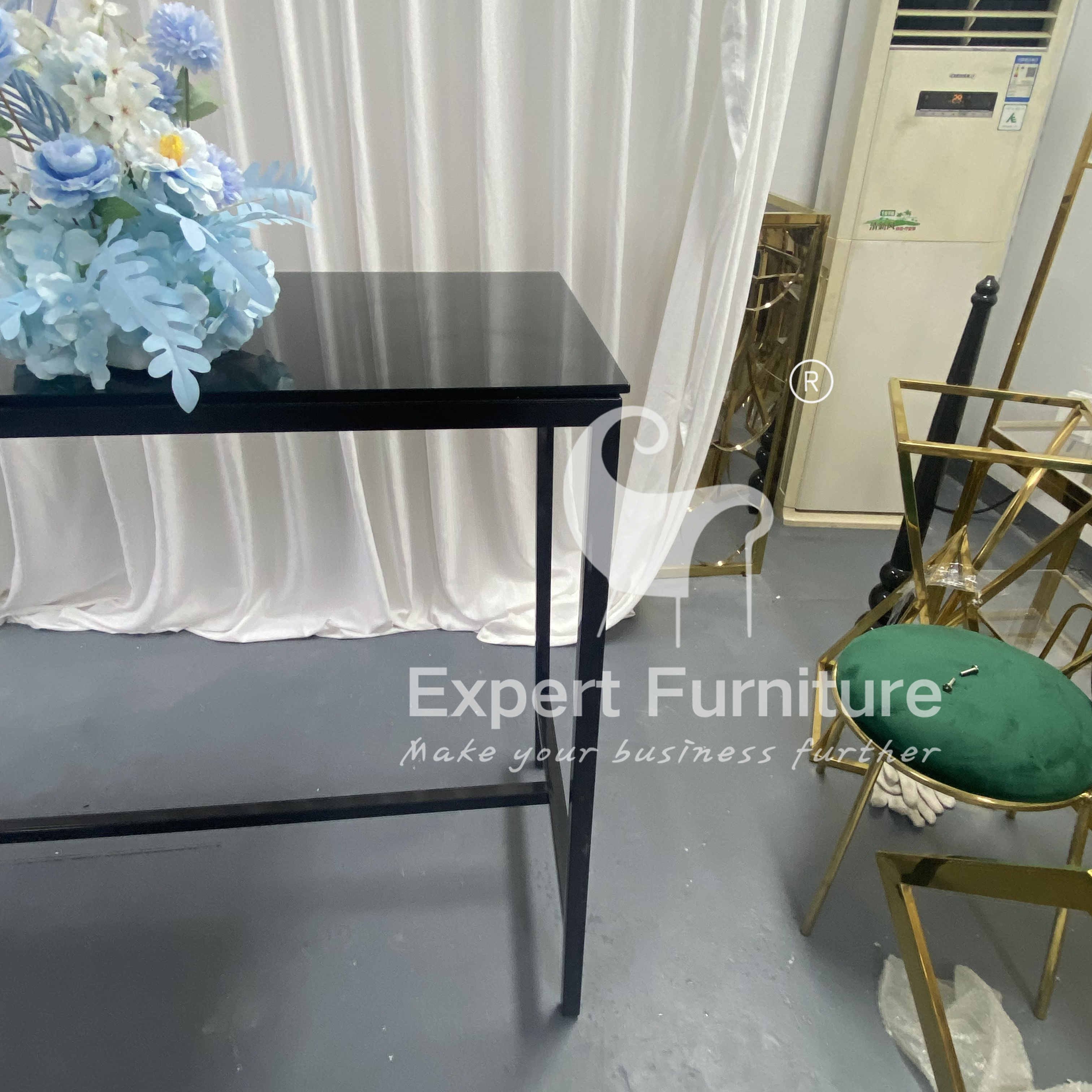 Stainless Steel Frame Pub Dining home tables High Top Long Narrow Rectangular wood Kitchen Bar Table