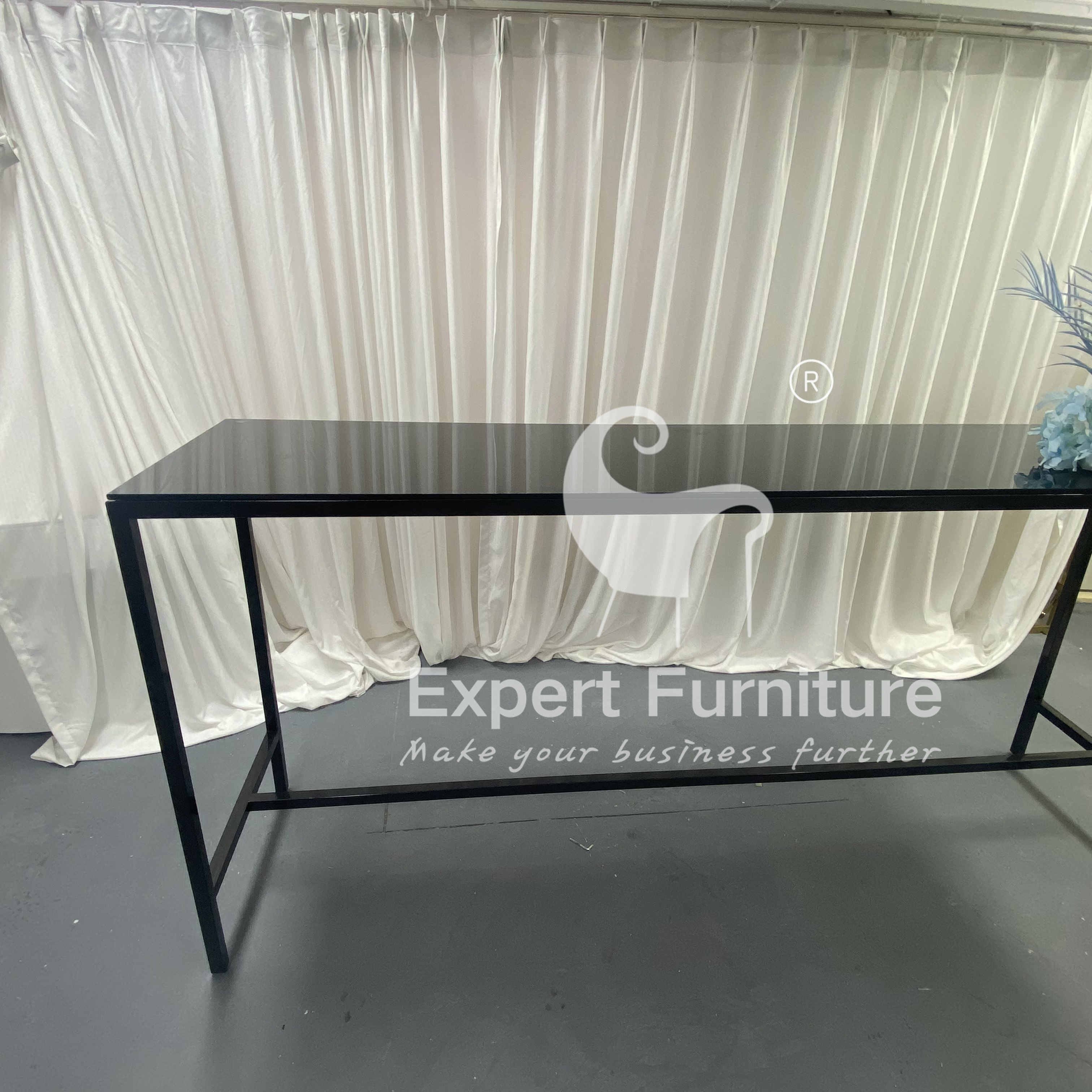 Stainless Steel Frame Pub Dining home tables High Top Long Narrow Rectangular wood Kitchen Bar Table