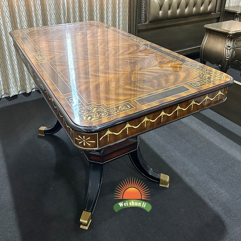 Contemporary European Style Flower Base Carved Dining Table The Glass Dining Table For The Dining Room