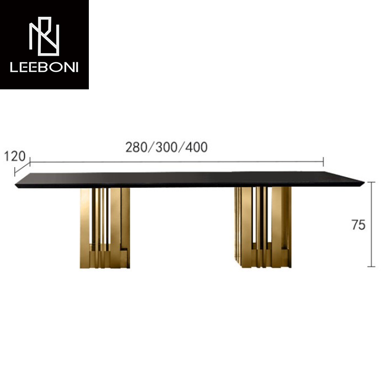 Luxury modern dinning table and chair set custom made black marble dining room furniture 12 seater dining table set