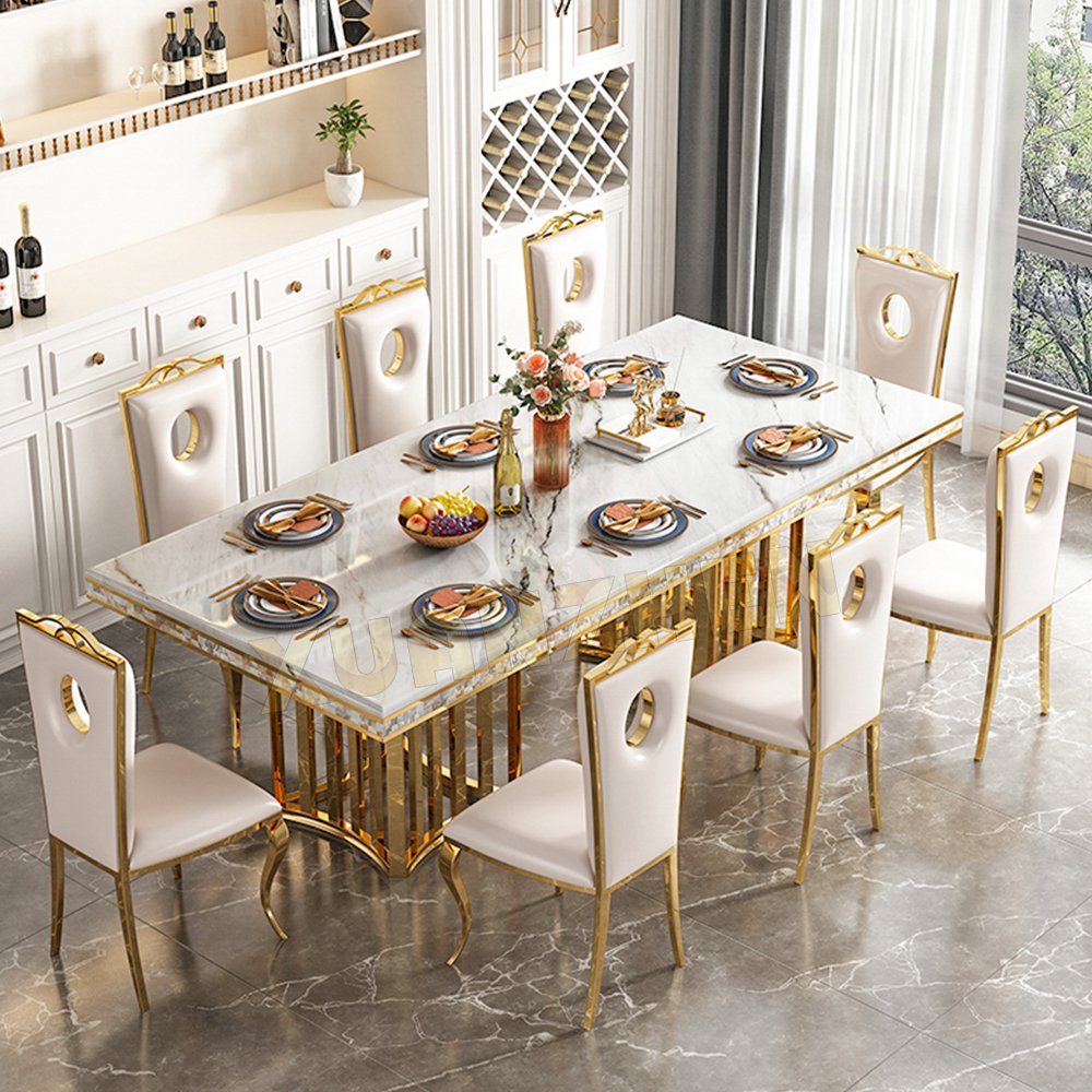 Nordic living room furniture luxury marble dining table modern dining table set gold dining tables