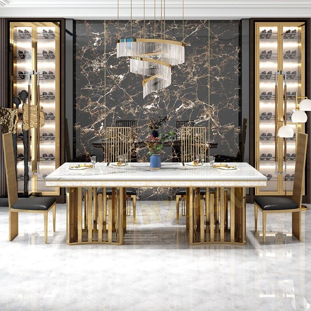 Nordic living room furniture luxury marble dining table modern dining table set gold dining tables